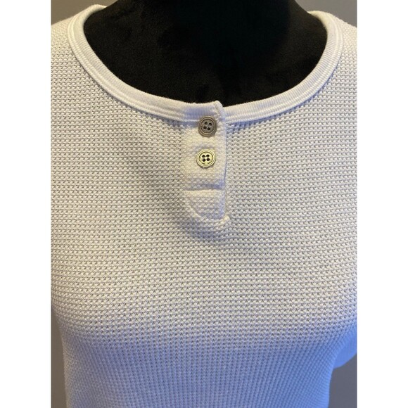 LA Blues Womens Top White Size 18-20 Shirt Stretches Henley  Fabric Short Sleeve - Picture 3 of 11